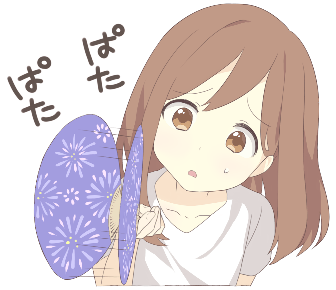 夏のカノジョちゃん「うちわで扇ぐ」 | フリーイラスト素材集 いらすとすきー